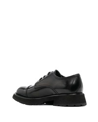 schwarze klobige Leder Derby Schuhe von Alexander McQueen