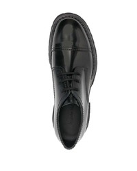 schwarze klobige Leder Derby Schuhe von Alexander McQueen