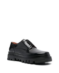 schwarze klobige Leder Derby Schuhe von Santoni