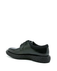 schwarze klobige Leder Derby Schuhe von Salvatore Ferragamo
