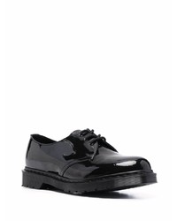 schwarze klobige Leder Derby Schuhe von Dr. Martens