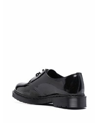 schwarze klobige Leder Derby Schuhe von Dr. Martens