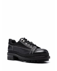 schwarze klobige Leder Derby Schuhe von DSQUARED2