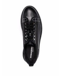 schwarze klobige Leder Derby Schuhe von DSQUARED2