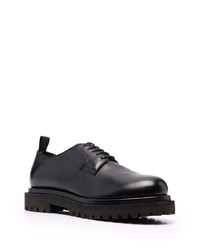 schwarze klobige Leder Derby Schuhe von Officine Creative