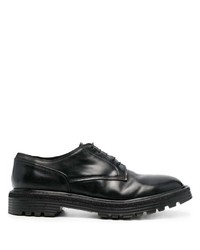 schwarze klobige Leder Derby Schuhe von Premiata