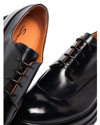 schwarze klobige Leder Derby Schuhe von Santoni