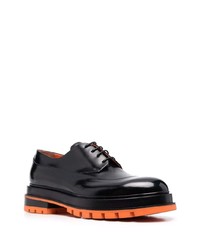 schwarze klobige Leder Derby Schuhe von Santoni