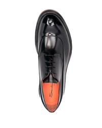 schwarze klobige Leder Derby Schuhe von Santoni