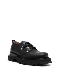 schwarze klobige Leder Derby Schuhe von Ami Paris