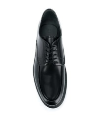schwarze klobige Leder Derby Schuhe von Z Zegna