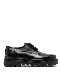 schwarze klobige Leder Derby Schuhe von Santoni