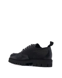 schwarze klobige Leder Derby Schuhe von Moschino