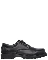 schwarze klobige Leder Derby Schuhe von Skechers