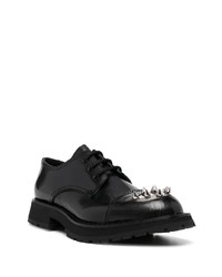 schwarze klobige Leder Derby Schuhe von Alexander McQueen