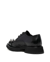 schwarze klobige Leder Derby Schuhe von Alexander McQueen