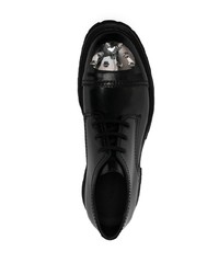 schwarze klobige Leder Derby Schuhe von Alexander McQueen