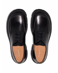 schwarze klobige Leder Derby Schuhe von Maison Margiela