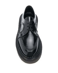 schwarze klobige Leder Derby Schuhe von Adieu Paris