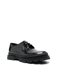 schwarze klobige Leder Derby Schuhe von Giuliano Galiano