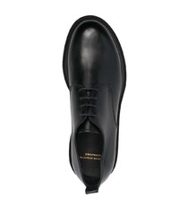 schwarze klobige Leder Derby Schuhe von Officine Creative