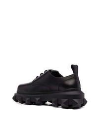 schwarze klobige Leder Derby Schuhe von Valentino Garavani
