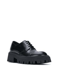 schwarze klobige Leder Derby Schuhe von Balenciaga