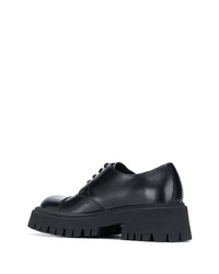 schwarze klobige Leder Derby Schuhe von Balenciaga