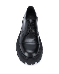 schwarze klobige Leder Derby Schuhe von Balenciaga