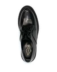 schwarze klobige Leder Derby Schuhe von Adieu Paris