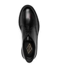 schwarze klobige Leder Derby Schuhe von Adieu Paris