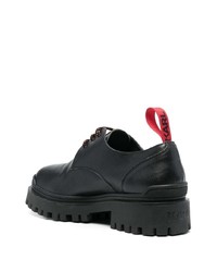 schwarze klobige Leder Derby Schuhe von Karl Lagerfeld