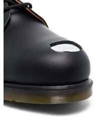 schwarze klobige Leder Derby Schuhe von Raf Simons