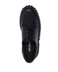 schwarze klobige Leder Derby Schuhe von PHILEO PARIS