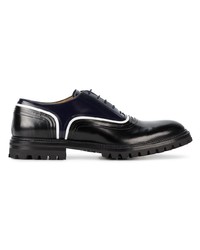 schwarze klobige Leder Oxford Schuhe