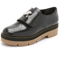 schwarze klobige Leder Oxford Schuhe von Alexander Wang