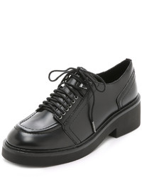 schwarze klobige Leder Oxford Schuhe von Ash
