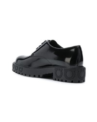 schwarze klobige Leder Oxford Schuhe von Salvatore Ferragamo
