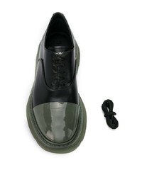 schwarze klobige Leder Oxford Schuhe von Alexander McQueen