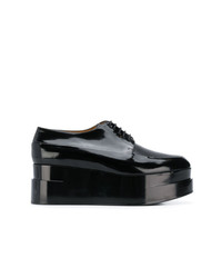 schwarze klobige Leder Oxford Schuhe von Clergerie