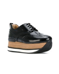 schwarze klobige Leder Oxford Schuhe von Hogan