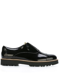 schwarze klobige Leder Oxford Schuhe von Hogan