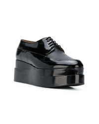 schwarze klobige Leder Oxford Schuhe von Clergerie