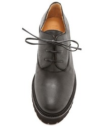 schwarze klobige Leder Oxford Schuhe von Maison Martin Margiela