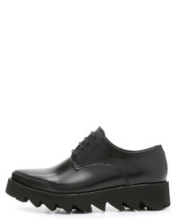 schwarze klobige Leder Oxford Schuhe von Swear