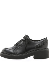 schwarze klobige Leder Oxford Schuhe von Ash