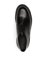 schwarze klobige Leder Oxford Schuhe von Sacai