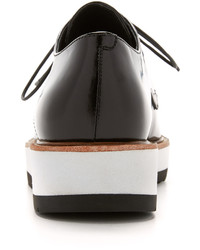 schwarze klobige Leder Oxford Schuhe von Vince