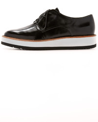 schwarze klobige Leder Oxford Schuhe von Vince