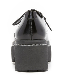schwarze klobige Leder Oxford Schuhe von Opening Ceremony